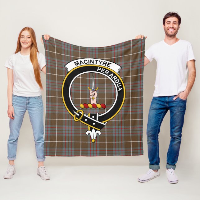 Couverture Polaire Couvert tartan délavé de chasse du clan MacIntyre (En situation)