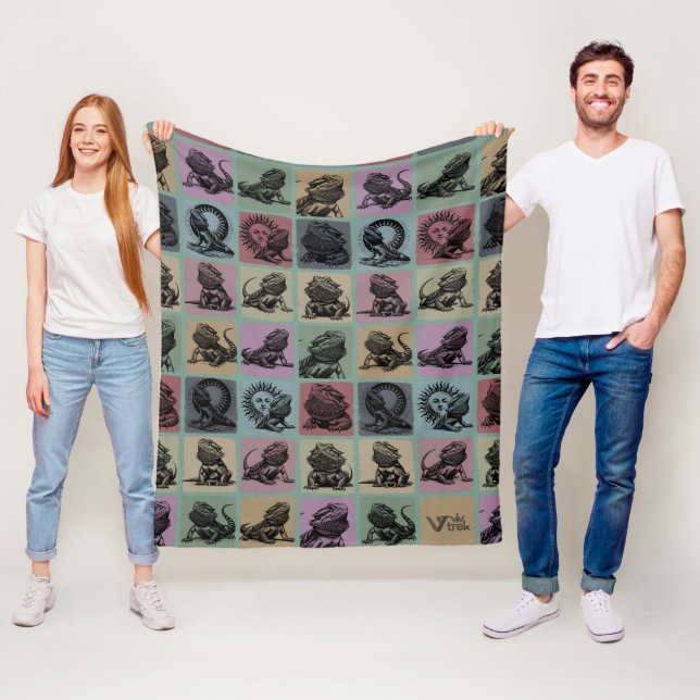 Couverture Polaire Couverture-cadeau Dragon à oreilles, Amant Reptile (En situation)