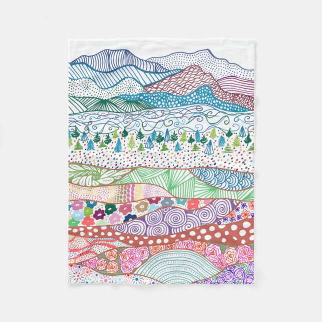 Couverture Polaire Couverture. Dessin "Land Layers" de COHOE13 (Devant)
