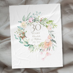 Couverture Polaire Couvre-lit 30 ans de mariage perle à personnaliser