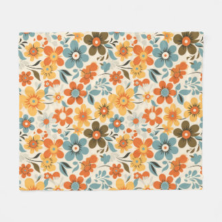 Couverture Polaire Couvre-lit Fleur de Boho Vintage Cosy
