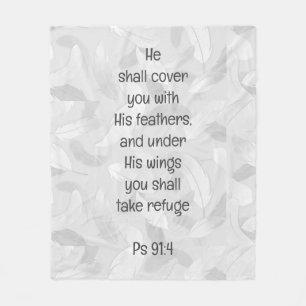 Couverture Polaire Couvrez-Vous Avec Ses Plumes Bible Citation Ps 91: