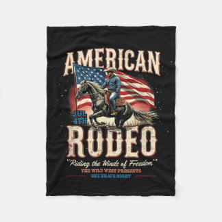 Couverture Polaire Cow-boy 4 juillet Western Américain Rodéo Country