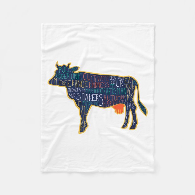 Couverture Polaire Cow Silhouette Tygraphy Phrases Heifer Fun Chris  (Devant)