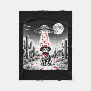 Couverture Polaire Cowboy Chat Ufo Mème Drôle Chat Ufos Valentines Da