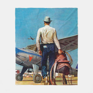 Couverture Polaire Cowboy de vol par Mead Schaeffer