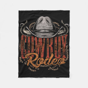 Couverture Polaire Cowboy Rodeo Western Texan cadeau Pays Bull Ridin