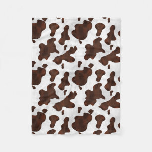 Couverture Polaire Cowhide Faux Hair Western Leather Spotted