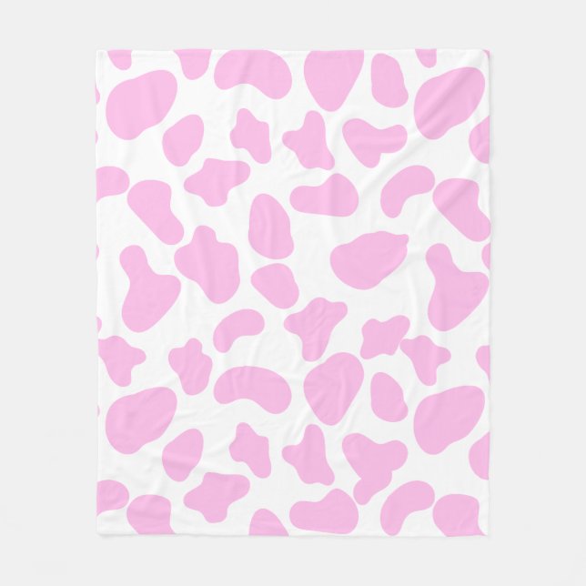 Couverture Polaire Cowprint rose Blanche polaire (Devant)
