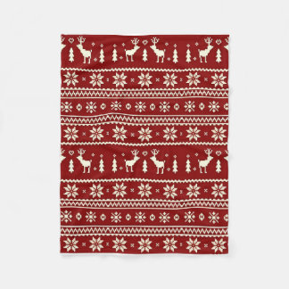 Couverture Polaire Cozy Christmas Knit Pattern Blanket