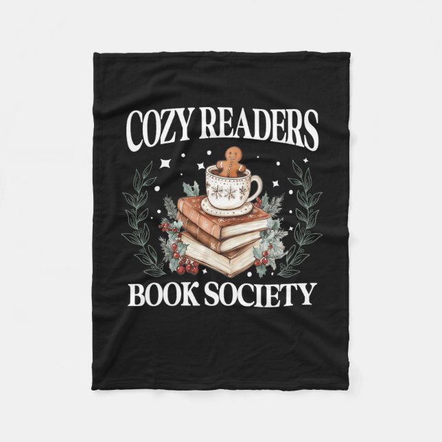 Couverture Polaire Cozyreader Book Society Boisson Noël Lecture (Devant)