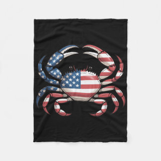 Couverture Polaire Crabe d'Amérique Drapeau américain Fruits de mer