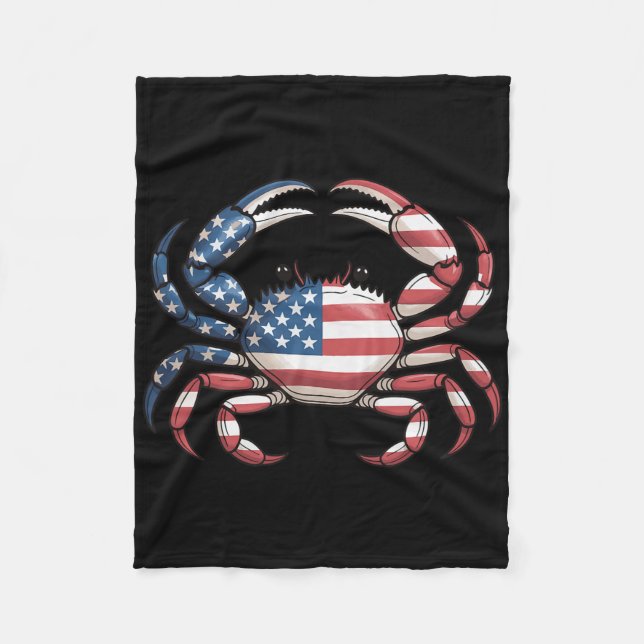 Couverture Polaire Crabe d'Amérique Drapeau américain Fruits de mer  (Devant)