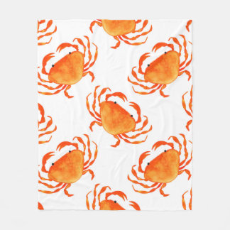 Couverture Polaire Crabes orange sans couture motif
