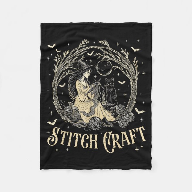 Couverture Polaire Craft M Witch Halloween Cat Witch Girls Trip  (Devant)