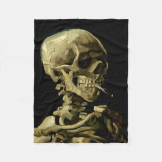 Couverture Polaire Crâne avec la cigarette brûlante par Van Gogh