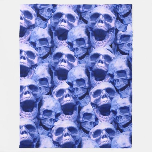 Couverture Polaire Crâne bleu foncé (Devant)