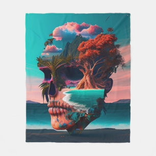 Couverture Polaire Crâne Coloré