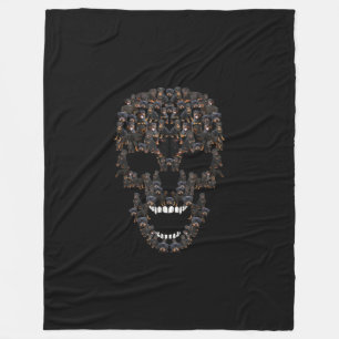 Couverture Polaire crâne de chien rottweiler halloween costume amoure