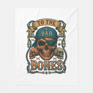 Couverture Polaire Crâne de pirate Bad Bones Bandana Corde Os croisés