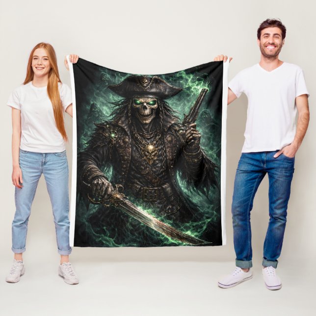 Couverture Polaire Crâne de pirate fantôme – Reaper de Dark Fantasy (En situation)
