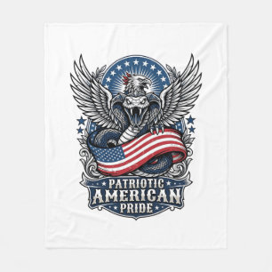 Couverture Polaire Crâne de serpent patriotique Liberté Bête Hybride