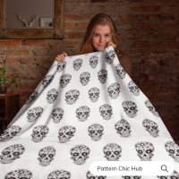 Crâne de sucre noir et blanc Fiesta mexicaine mode