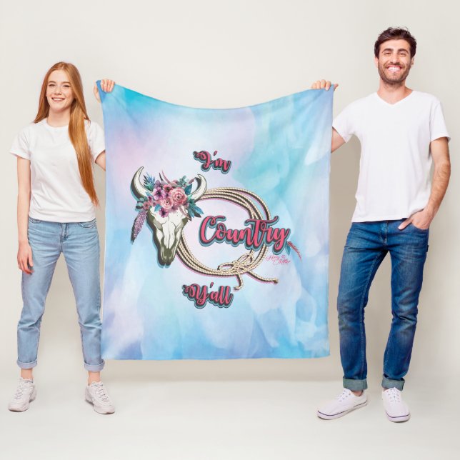 Couverture Polaire Crâne et corde de vache (En situation)