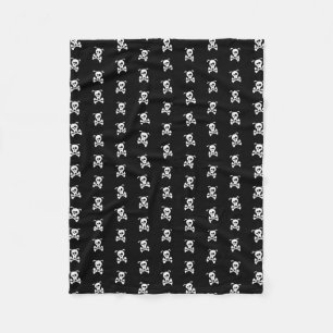 Couverture Polaire Crâne et os croisés noirs et blancs minimes