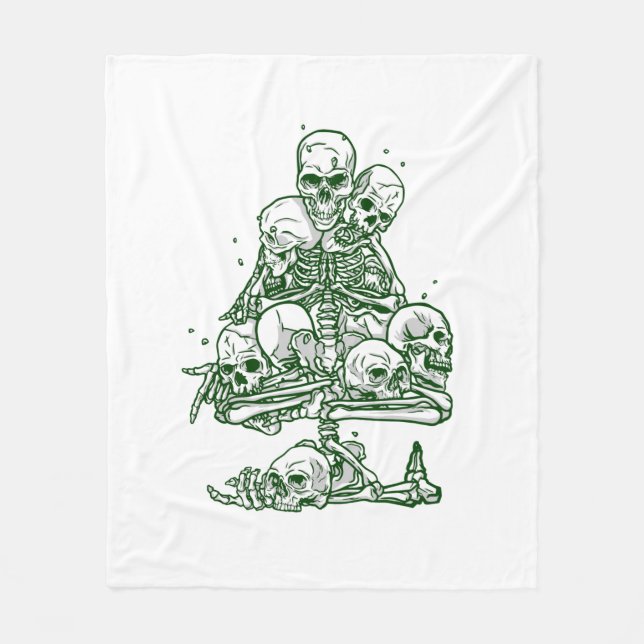 Couverture Polaire crâne moche sapin de noël squelette gothique (Devant)