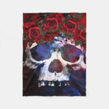 Crâne rouge, blanc, et bleu