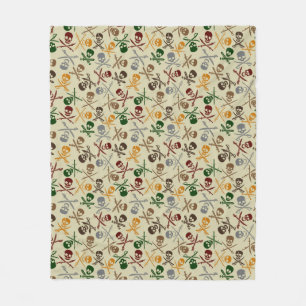 Couverture Polaire Crânes de pirate avec les épées croisées