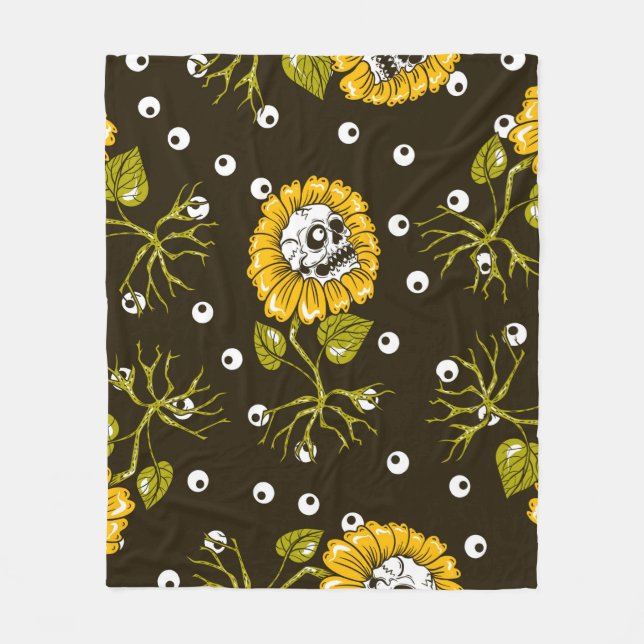 Couverture Polaire crânes de tournesol sans couture motif (Devant)