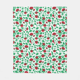 Couverture Polaire Crânes et roses de Frida Kahlo