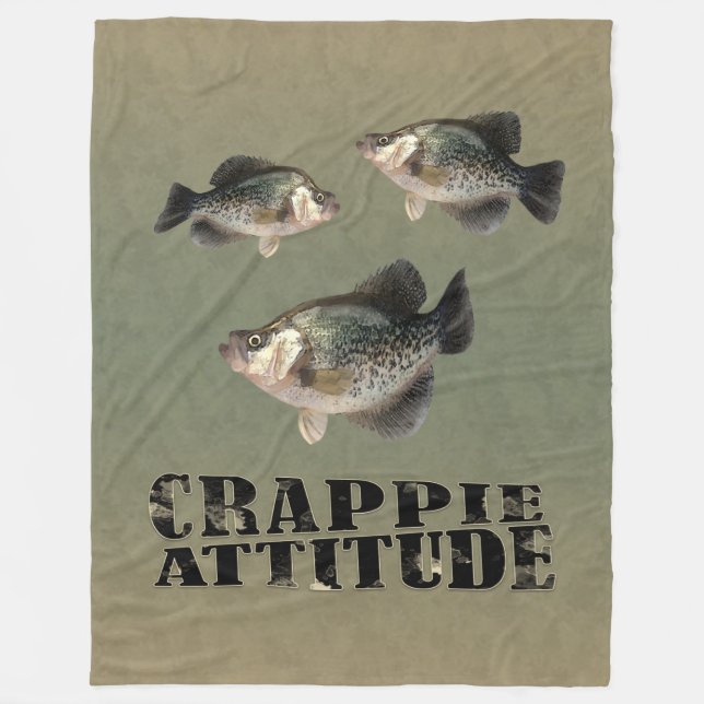 Couverture Polaire Crappie Attitude Amusante Pêche (Devant)