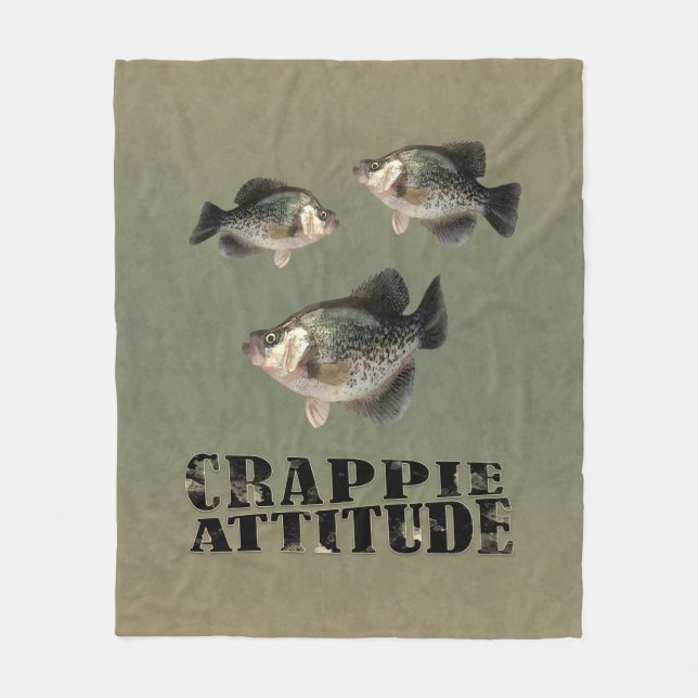 Couverture Polaire Crappie Attitude Amusante Pêche (Devant)