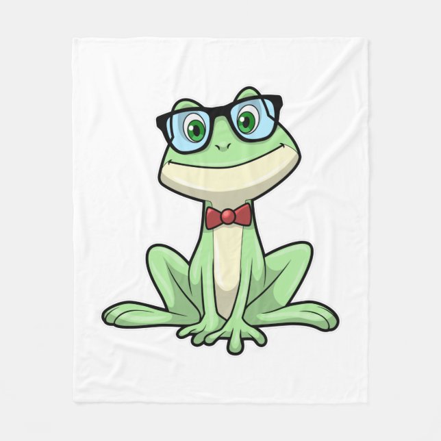 Couverture Polaire Cravate de lunettes pour étudiants Nerd grenouille (Devant)