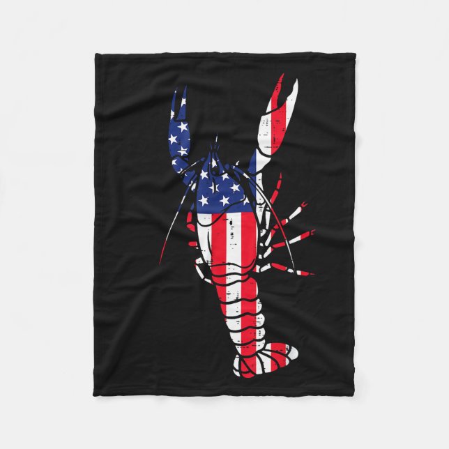Couverture Polaire Crawfish Us Flag Crayfish Lobster Patriotic Men Wo (Devant)