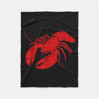 Couverture Polaire Crayfish Lobster Red Silhouette Crawfish Men Women