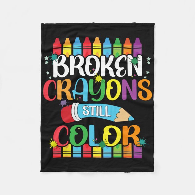 Couverture Polaire Crayons cassés Couleur encore Sensibilisation à la (Devant)
