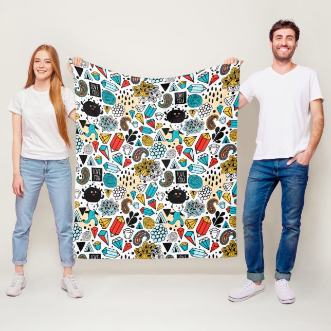 Couverture Polaire Crazy head (En situation)