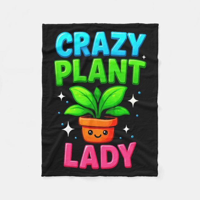 Couverture Polaire Crazy Plant Lady Gardening Funny Gardeners Men Wom (Devant)