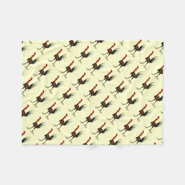 Couverture Polaire Crazy rooster (Devant (Horizontal))