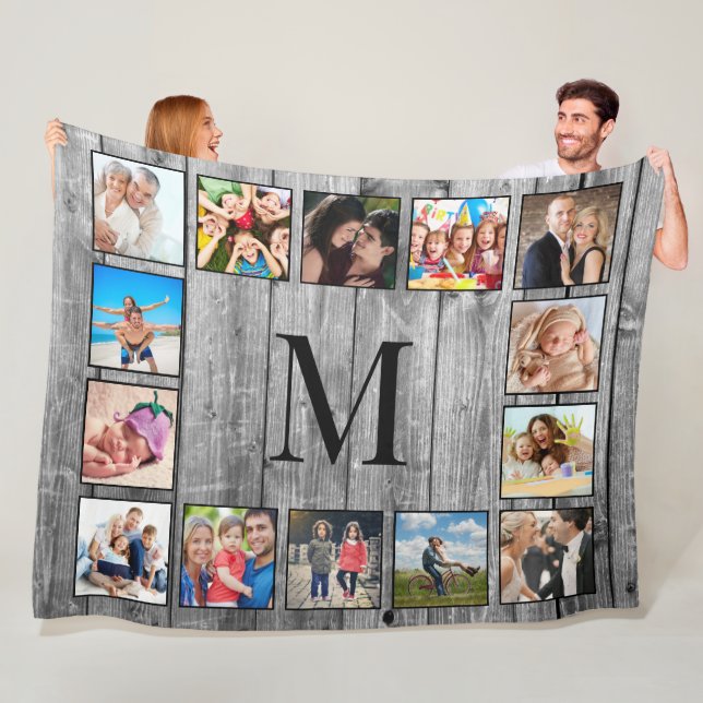 Couverture Polaire Create Your Custom Photo Collage Rustic Farmhouse (En situation)