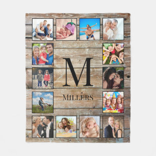 Couverture Polaire Create Your Custom Photo Collage Rustic Farmhouse