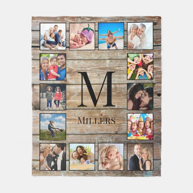 Couverture Polaire Create Your Custom Photo Collage Rustic Farmhouse (Devant)