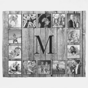Couverture Polaire Create Your Custom Photo Collage Rustic Farmhouse