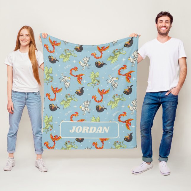 Couverture Polaire Créatures Magiques Motif Vintage (En situation)