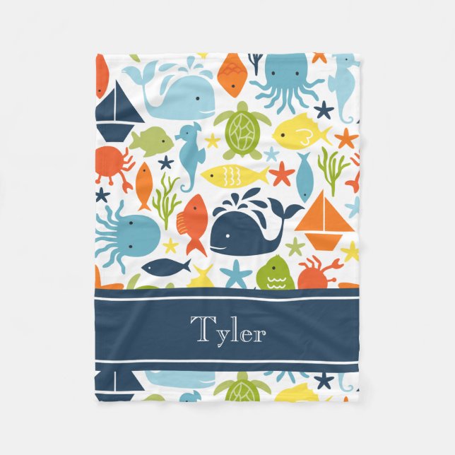 Couverture Polaire Créatures océaniques, Animaux marins, Personnalité (Devant)