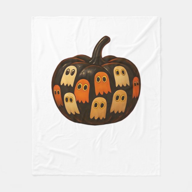 Couverture Polaire Creeper Citrouille Ghosts Halloween Cadeau classiq (Devant)